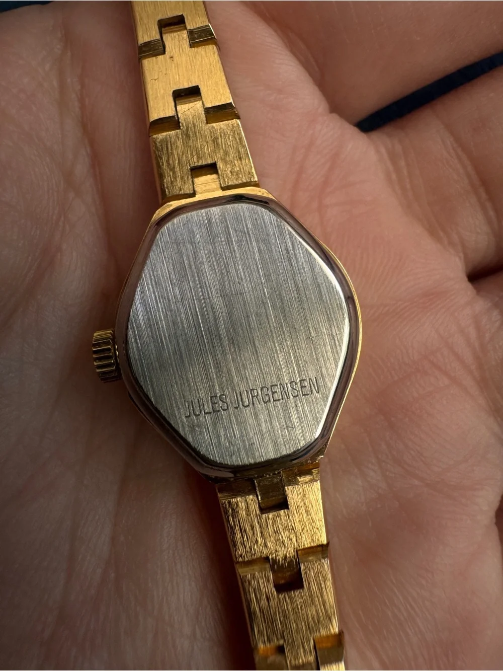 Vintage Jules Jurgensen Gold tone hexagonal case Ladies Quartz Watch